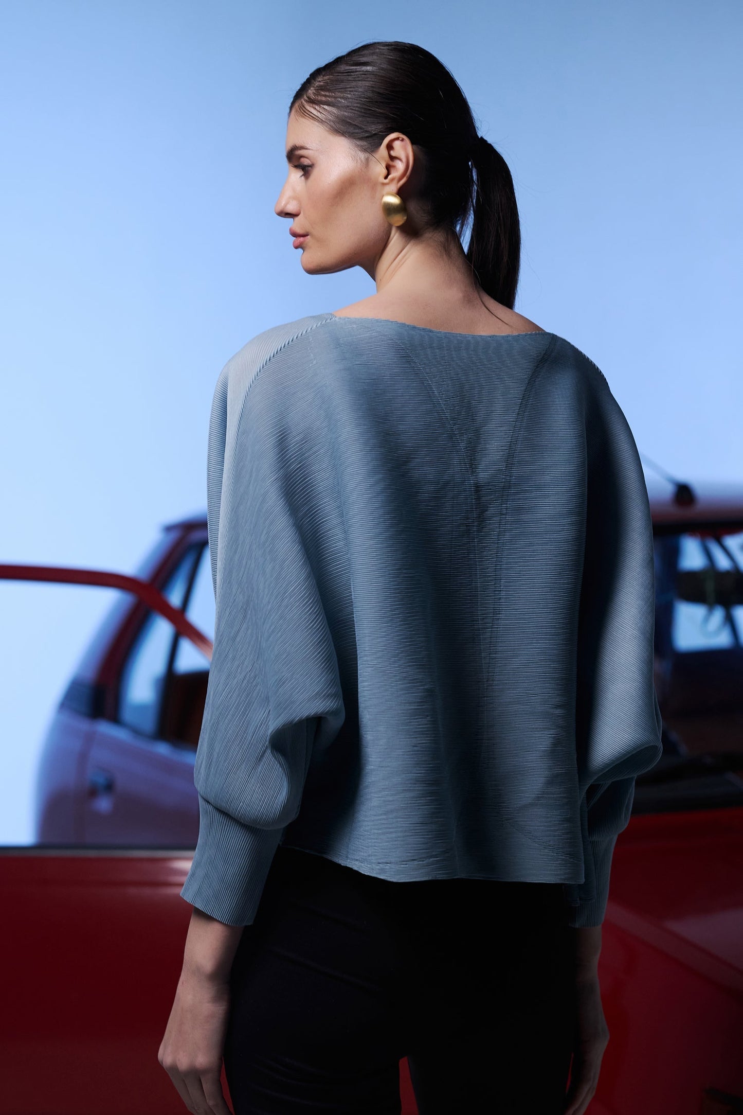 Multi Purpose Grey Pleated Shrug