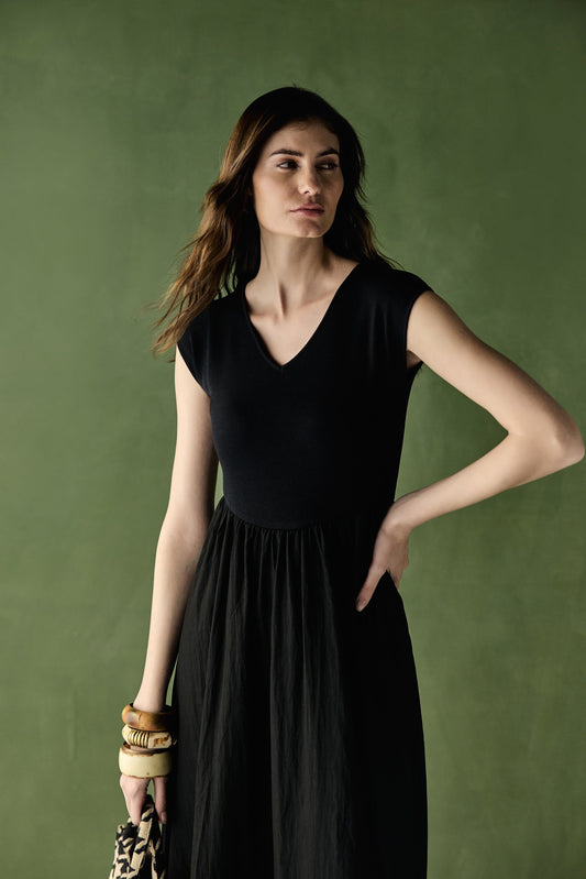 Cotton Knit Ribbed Dress