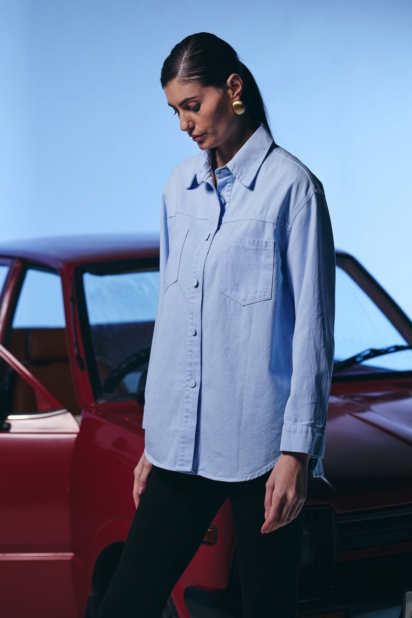 Solid Denim shirt with Pockets